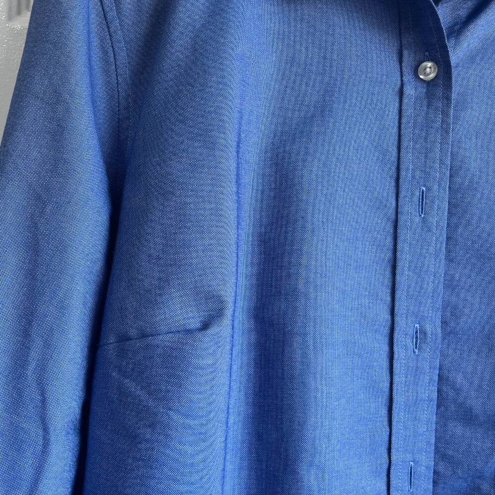 Land's End Button Down Preppy Blue Shirt Size 1XL 16/18 Women's Normcore - Picture 7 of 8